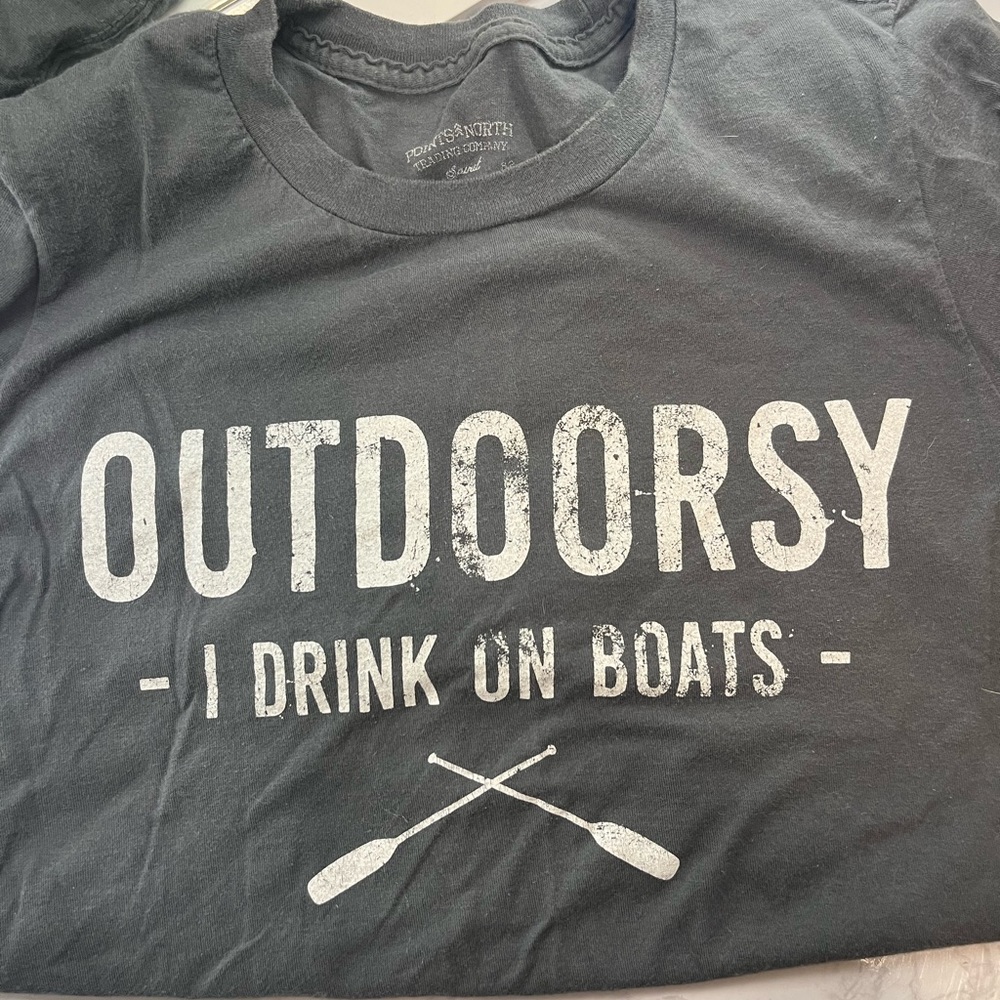 Outdoorsy I drink on boats tshirt